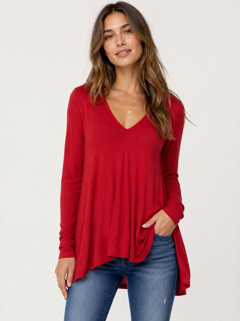 Anthropologie Deletta Pink V Neck Top XS